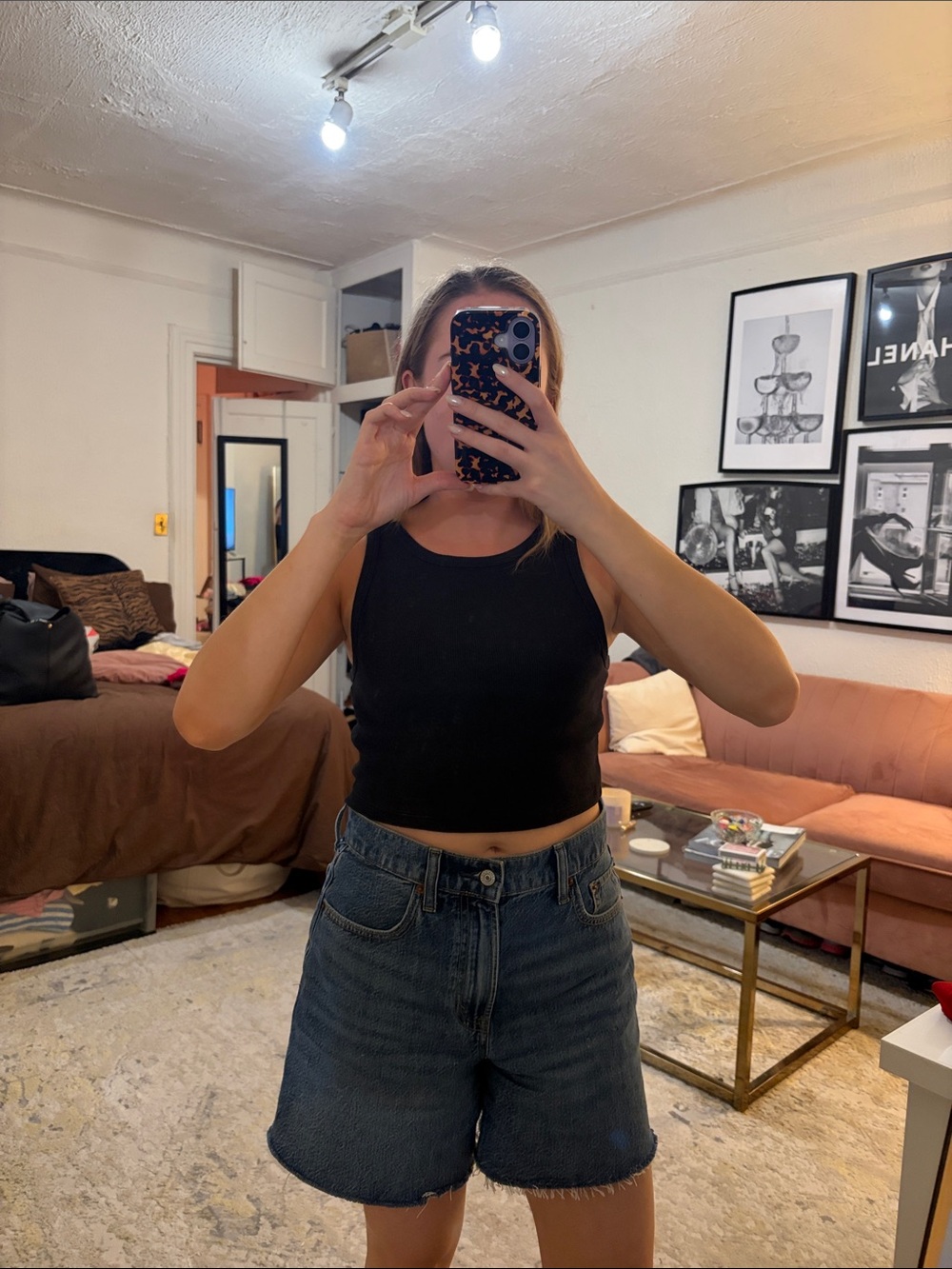H&M Black Cropped Tank Top